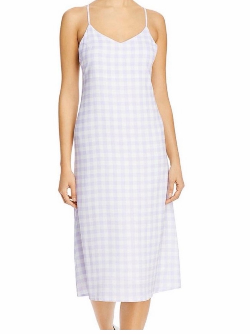 Charlie Holiday Lavender Gingham Slip Dress midi size 2